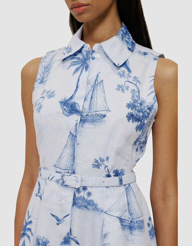 Trenery - Toile Print Sleeveless Shirt Dress