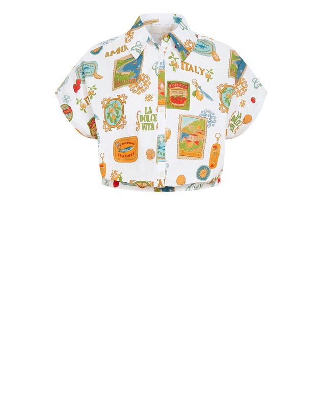 City Chic - Vacay Amore Print Shirt - White