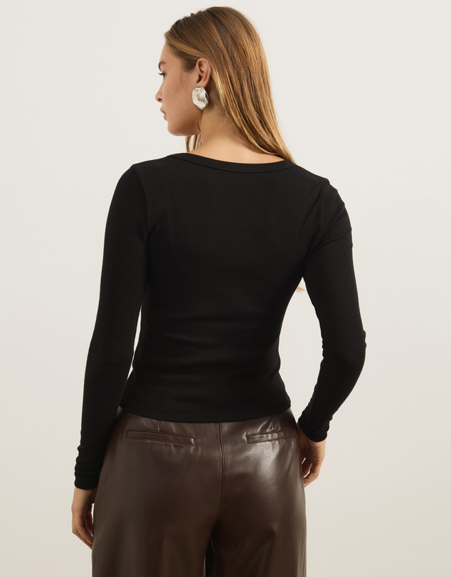 Atmos&Here - Organic Cotton Rib Scoop Neck Top