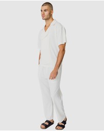 Justin Cassin - Henrik Ribbed Short Sleeve Tie Shirt