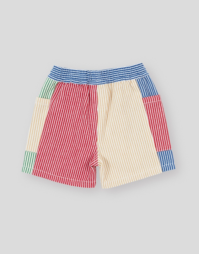 Goldie + Ace - Patchwork Stripe Noah Pocket Shorts - Babies-Kids