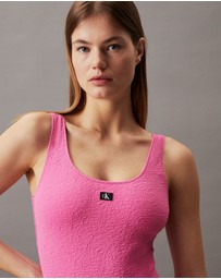 Calvin Klein - CK Monogram Texture Cut Out Swimsuit