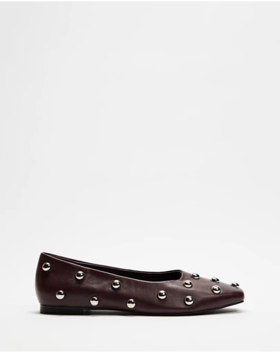 AERE - Studded Leather Ballet Flats