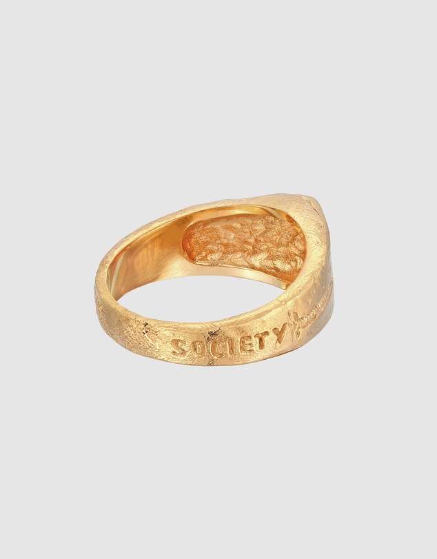 Haze & Glory - ICONIC EXCLUSIVE - Ring Men Signet Coconut Society 925 Sterling Silver Gold Plated