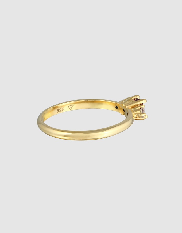 Elli Jewelry - Garnet Band Ring in Gold-Plated 925 Silver