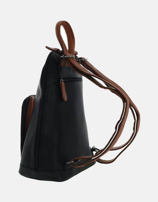 Milleni - Milleni Ladies Genuine Leather Twin Zip Backpack