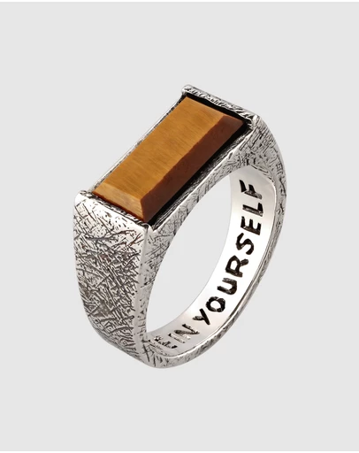 Haze & Glory - ICONIC EXCLUSIVE - Ring Signet Men Tigers Eye 925 Sterling Silver