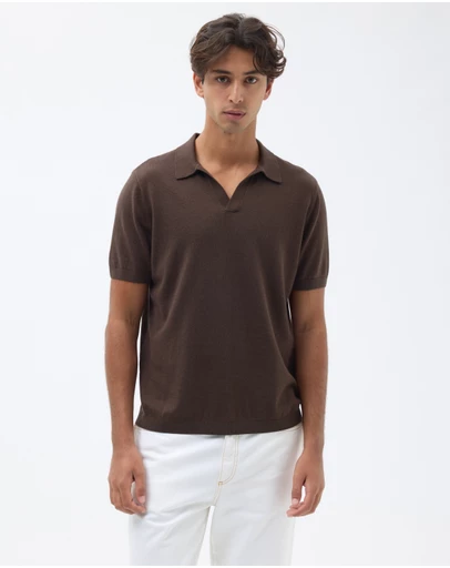 AERE - Cotton Cashmere Blend Relaxed Polo