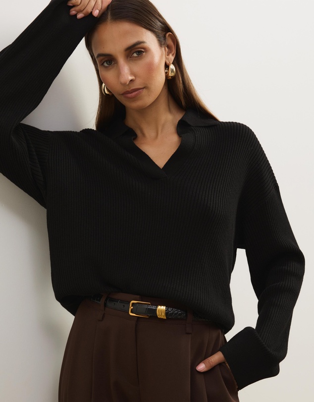 Atmos&Here - Eden Rib Collar Knit