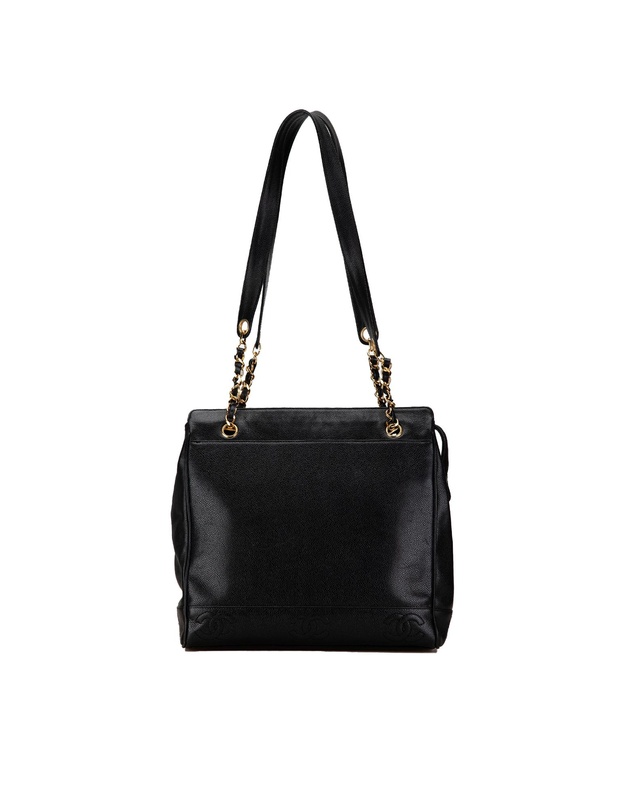 Pre-Loved by Azura Reborn - Pre-Loved chanel Tote Handbag with Chain-Accented Straps and Interior Pockets
