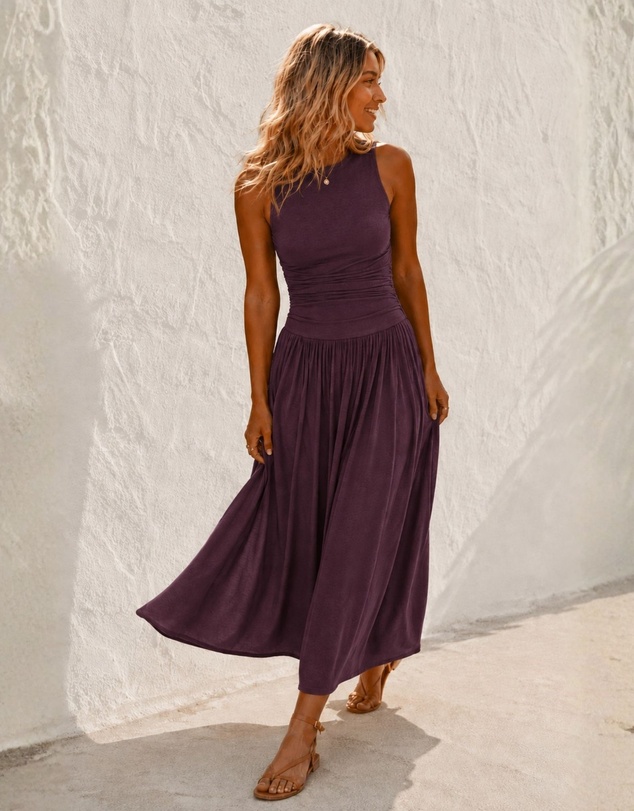 Esther & Co - Balayage Dress - Wine