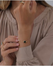 Elli Jewelry - Bracelet Quartz Circle 925 Sterling Silver Gold-Plated