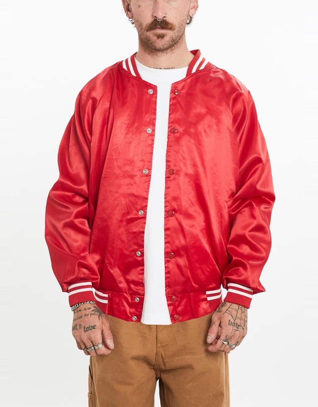 Vintage by The Real Deal - Pre Loved - Vintage 80s NCAA NC State Wolfpack Satin Bomber Jacket