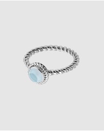 Elli Jewelry - Ring Aquamarine Birthstone March 925 Sterling Silver
