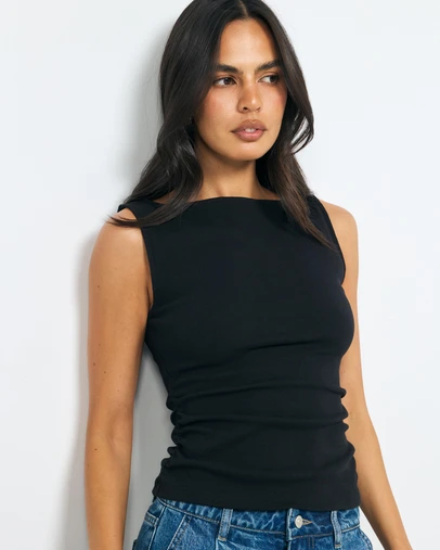 AERE - Cotton Ruched Tank