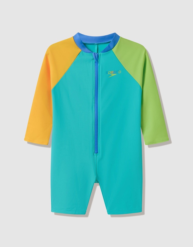 Speedo - LS Colorblock Zip One Piece - Babies-Kids