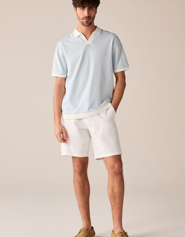 NEXT - Cuban Collar Textured Short Sleeve Polo Shirt