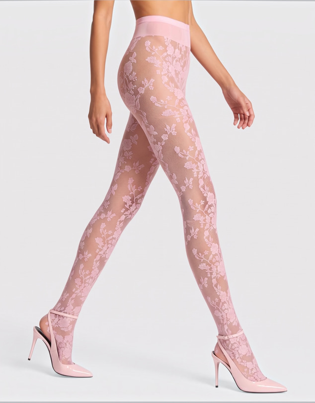 High Heel Jungle - She's Perfect Floral Jacquard Tights