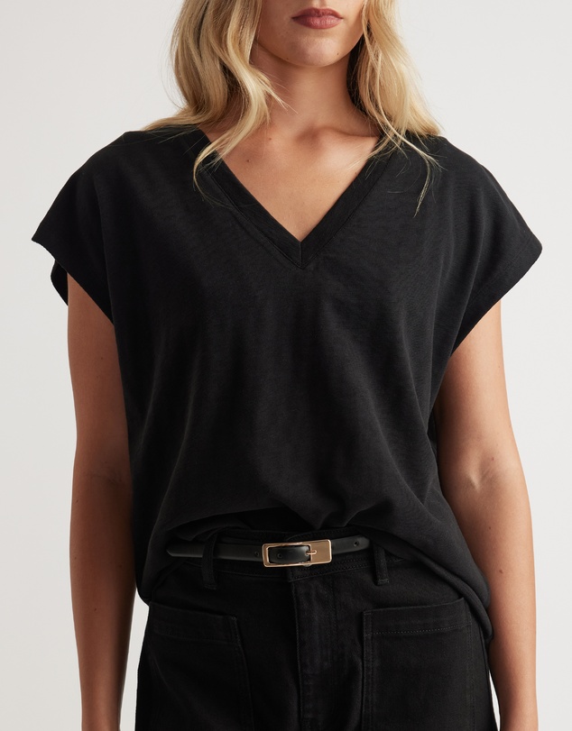 Decjuba - Shay Slub V Neck Tee