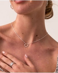 Dower & Hall - Women's Open Circle & White Pearl Waterfall Pendant In Sterling Silver