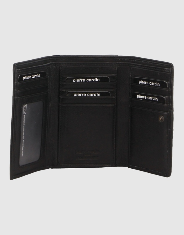 Pierre Cardin - Woven Leather Tri-Fold Wallet with RFID