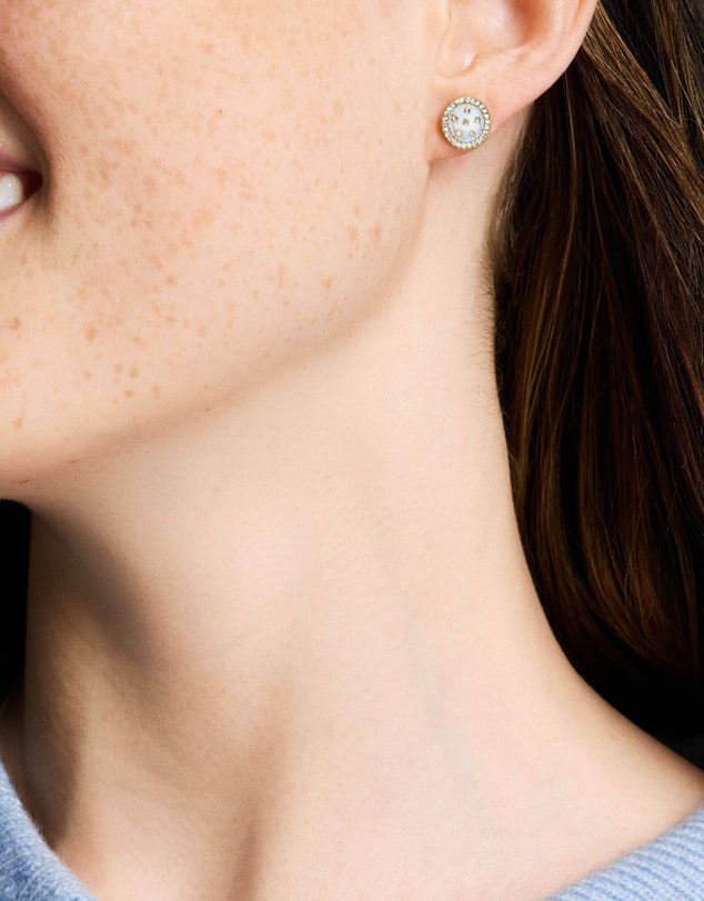 Fossil - JEWELRY Classic Mother-of-Pearl Gold-Tone Stud Earrings