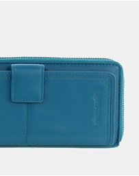 Pierre Cardin - Pierre Cardin Women's Leather Zip around wallet w/ Wristlet
