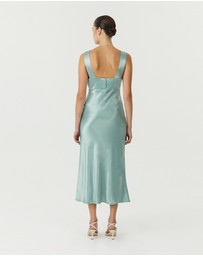 Third Form - Satin Gather Bra Bias Slip Dress