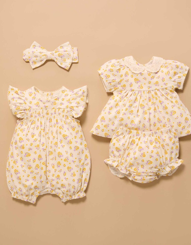 Purebaby - Luciana Shirred Romper -Kids-Babies