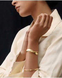 Ottoman Hands - Evenness Hammered Gold Bangle Bracelet