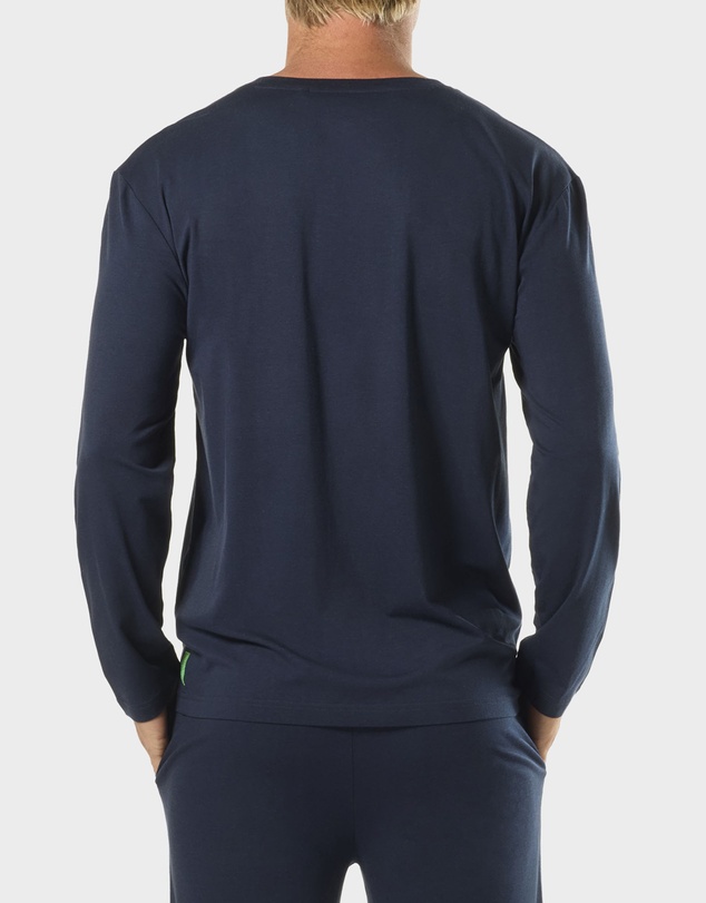 Mitch Dowd - Mens Long Sleeve Bamboo Crew Tee - Navy