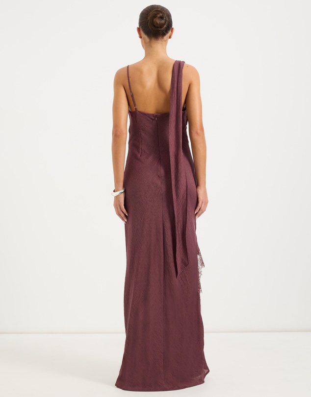 Calli - Estelle Plain Maxi Dress With Scarf