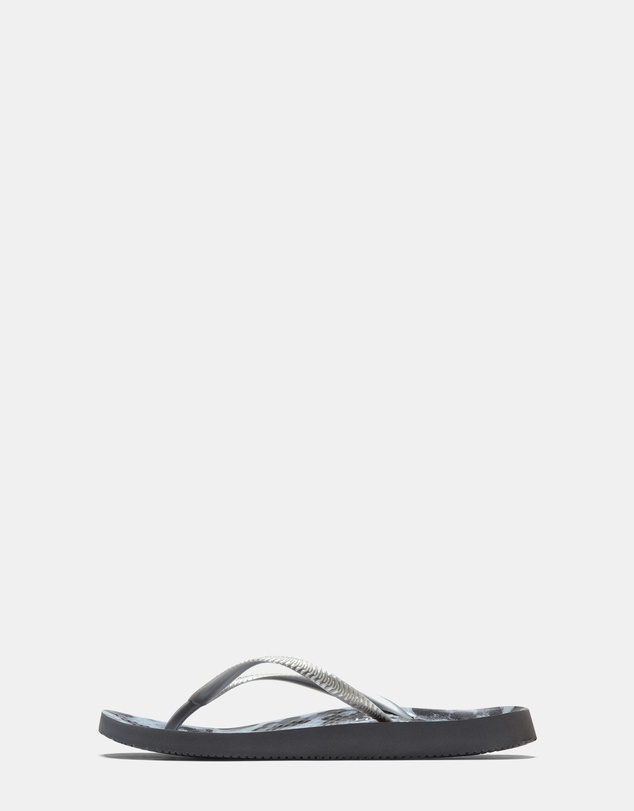 Vionic - Noosa Print Toe Post Sandal - Black Silver Cheetah