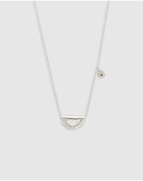 By Charlotte - Silver Lotus Birthstone Necklace - July