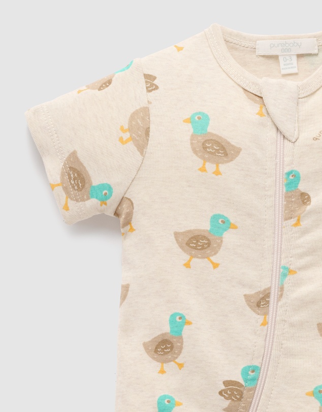 Purebaby - Rib S/Sleeve Growsuit-Babies