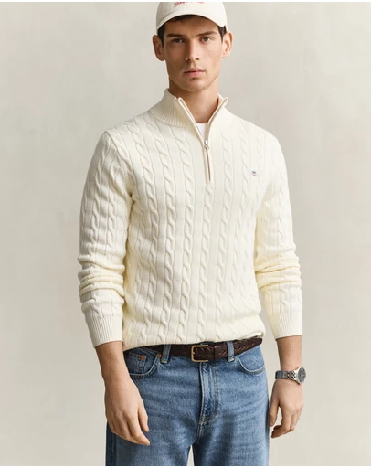 Gant - Cotton Cable Half-Zip Knit