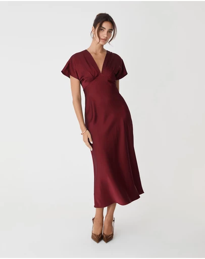 Forcast - Catalina V-Neck Satin Dress