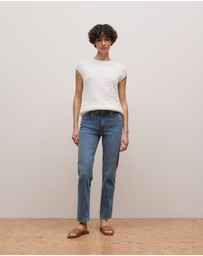Trenery - Mid Rise Straight Leg Jean in Vintage Wash Denim