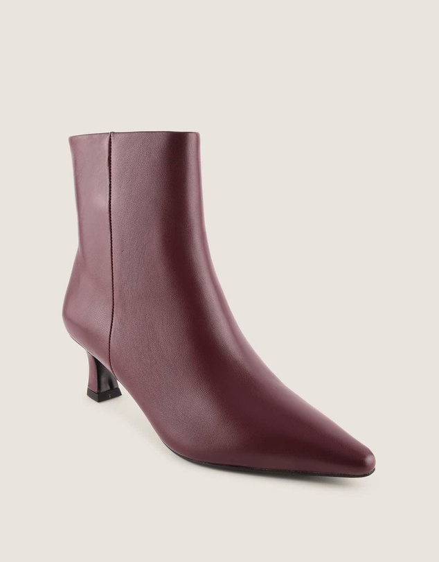 Shelly Shen - Fabba Heel Ankle Boots Burgundy Leather