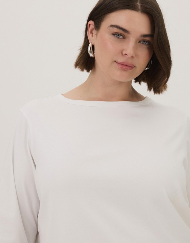 Atmos&Here Curvy - Cotton 3/4 Sleeve T-Shirt
