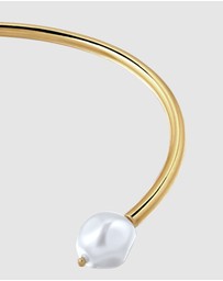 Elli Jewelry - Pearl Cuff Bracelet in Gold-Plated 925 Sterling Silver