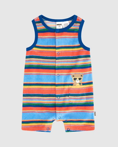 Huxbaby - Hux Sunset Stripe Sleeveless Romper - ICONIC EXCLUSIVE - Babies