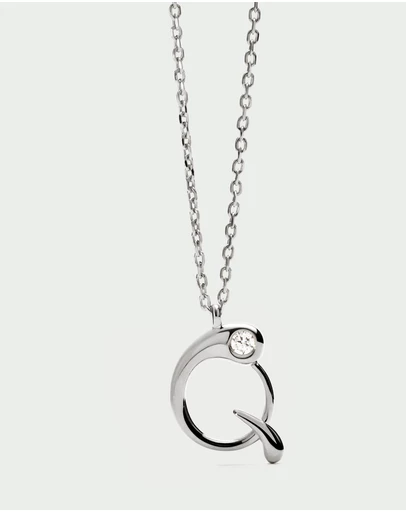 PDPAOLA - Initial 2026 Q Silver Pendant Necklace