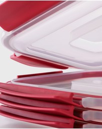 Joseph Joseph - Nest™ Lock 4-piece Rectangular Storage Container Set (Red)