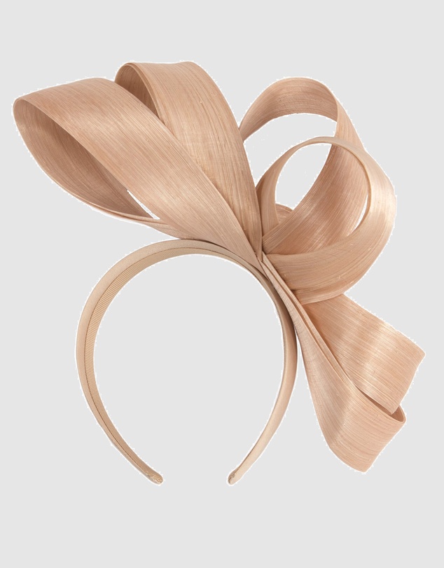Fillies Collection - Nude Silk Abaca Loops Racing Fascinator