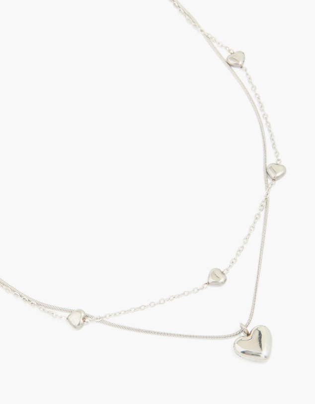Lovisa - Waterproof Stainless Steel Multi Heart Charms Layered Necklace