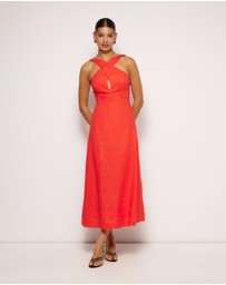 AERE - Este Linen Midi Dress