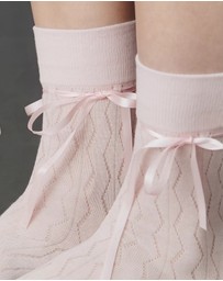 High Heel Jungle - Bella Satin Bow Socks