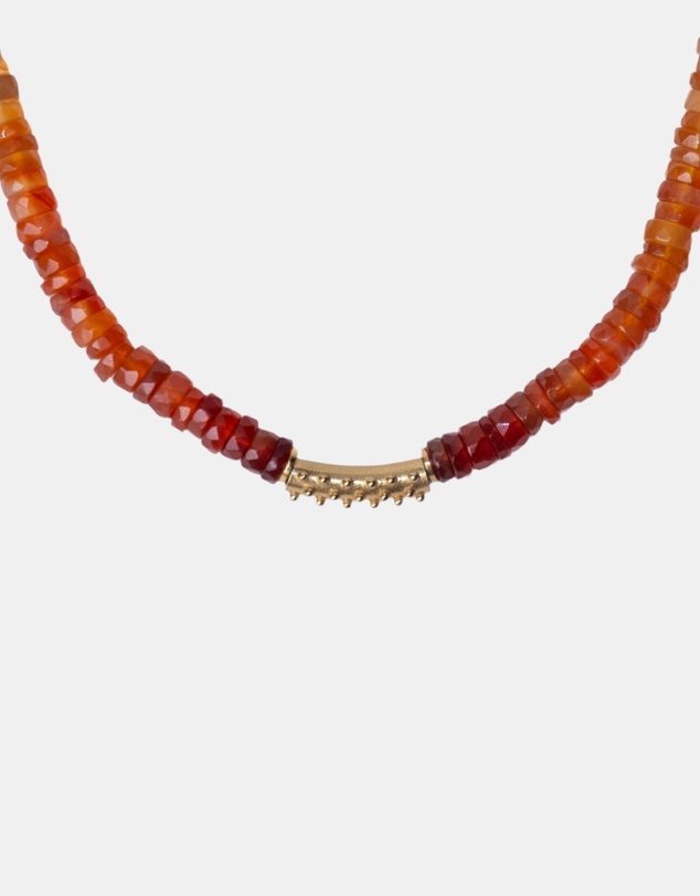 KYOTI - Beaded Carnelian Relic Necklace