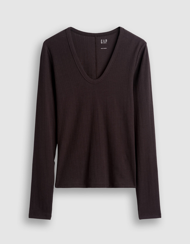 GAP - LS Luxe Modern Scoop T-Shirt